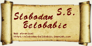 Slobodan Belobabić vizit kartica
